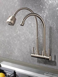 SUS304 Kitchen Sink Pillar water  Tap /Kepala Paip Kembar Sinki Dapur