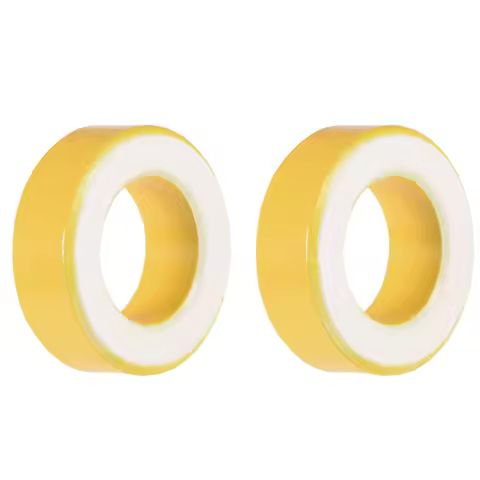 2pcs 19.5 x 33.5 x 11.1mm Ferrite Ring Iron Powder Toroid Cores Yellow White Inductor Ferrite Rings 