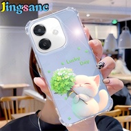 Jingsanc Ốp Điện thoại mềm trong suốt dày bốn góc chống rơi thích hợp cho OPPO A5i trong suốt chống