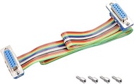 uxcell IDC Rainbow Wire Flat Ribbon Cable DB15 Female to DB15 Female Connector 2.54mm Pitch 19.7inch