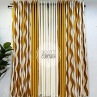Spiral Yellow/ Mustard NON BLOCK OUT Curtain | Sold Per Set and Per Piece | Available in 6ft and