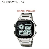 [2YEARS WARRANTY] Casio AE-1200WHD-1AV ORIGINAL MEN Watches YOUTH DIGITAL SPORT Watch 10years Battery life AE-1200WHD-1A jam tangan Lelaki