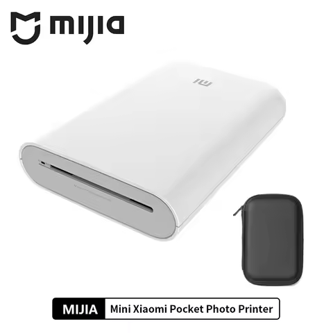 MIJIA AR Printer 300dpi Portable Photo Mini Pocket With DIY Share Picture Printer，case or Photo Pape