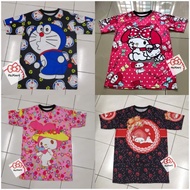 Hello Kitty Doraemon Adult Jersey Shirt Stretchable baju dewasa kartun hello kitty