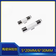 5x20 6x30 Ceramic Fuse Tube 250v Fuse F 1/2/3/4/5/6/8/10/15A 250V