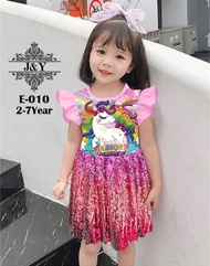 AILUBEE SEQUIN GIRL DRESS UNICORN-E010
