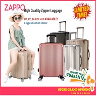 bagasi 💰ZAPPO Hard Case Luggage 4 Wheels Mirror Luggage ABS Material Suitcase 20"/22"/24"26inch