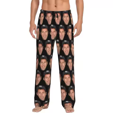 Custom The Face Meme Adam Sandler Smile Amazing Poster Pajama Pants Men Sleepwear Sleep Lounge Botto