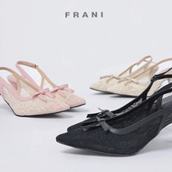 FRANI Peony Heels 8cm Women's Premium Brocade Slingback Pointed Heels Heels for Women
