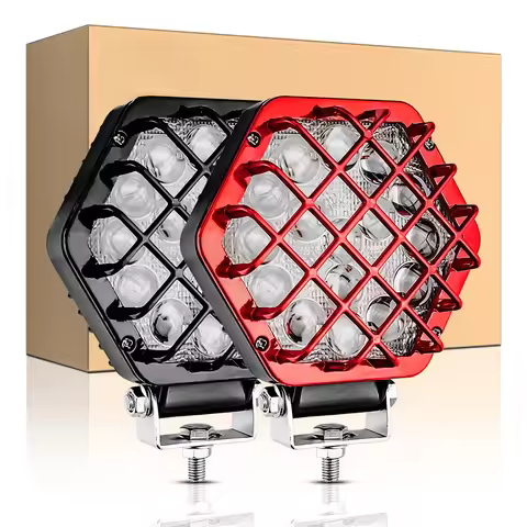16 LED 48W New Car LED 9-30V Work Light 5-inch Lens Auxiliary Light Red Shell Modified Headlight Eng