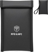 Faraday Phone Bag Anti Theft Tracking Faraday Pouch Fireproof Waterproof 5.1 x 8.1 Inch for Cell Pho