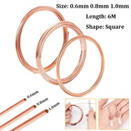 0.6mm 0.8mm 1mm Coppers Square Wire Environmental Protection Coppers Tinsel coppers Flat Wire Jewelr