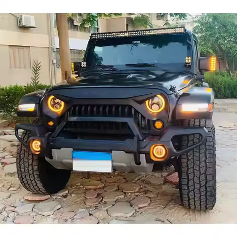 High Quality Black Powder Coated RR Front Bumper 4X4 Off Road Auto Mod Parts Fit for JK 2007-2017