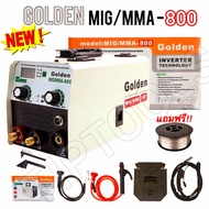 💢ตู้เชื่อม ยี่ห้อ GOLDEN MIG/MMA 800A สายเชื่อม mig ยาว 4 เมตร เชื่อมฟลักซ์คอร์ ไม่ใช้แก๊ส เชื่อมง่าย ลวดไม่ติดชิ้นงาน 💥รุ่นใหม่ มีหน้าจอแสดงผล✅✅ 👍แถมฟรี!! ลวดฟลักซ์คอร์1/2 กิโล 👉 พร้อมอุปกรณ์การเชื่อมครบชุด