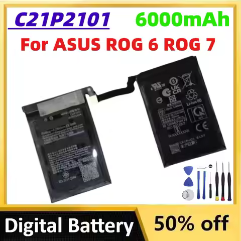 C21P2101 6000mAh Brand New High - Capacity Mobile Phone Battery for ASUS ROG 6 ROG 7 Replaceable Lit