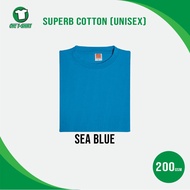 OREN SPORT Unisex Super-Thick Plain T-shirt - Sea Blue CT71