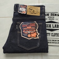 Celana Jeans Denim Selvedge Jack Label Original Black Indigo 14 oz - 30, Black Indigo