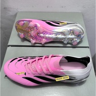 2026 New Lace Football Shoes FG 39-45 Men's Knitted Pink and White Gradient Durable Boots 1HLA