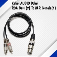 Double Input Cable 2-1Jek RCA Iron(2) To Jek XLR Canon Female(1) Length 1 Meter