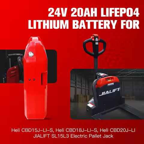 24V Lithium Battery for Pallet Jack Forklift HELI DC15, CBD15J-LI-S, CBD15J-LI3, JIALIFT SL15L3, 20A