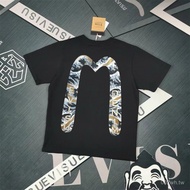 26 new T-shirts evsu cotton waves big M printed short-sleeved T-shirts for men and women
