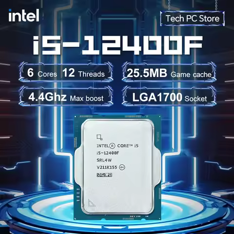 Intel Core i5 12400F 6-Core(6-P-core) 12-Thread 2.5GHz CPU Processor 65W 7NM L3=18M LGA 1700 No cool