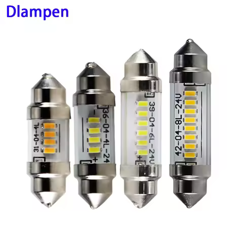 10x Led Festoon Light 31mm 36mm 39mm 42mm C3W C5W C10W Canbus 6 12 24 V Volts Glass Shell Bulb 6v 12