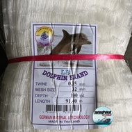 035MM X 32MM(1.1/4" Inch) X 100Md X 91.4Mtr Pukat Jaring Ikan / Mata Tegak / Isi Kosong / Warna Puti