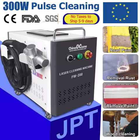300W JPT Pulsed Laser Cleaning Machine For Remove Rust Oil Paint Metal Wood Air Cool Laser Aluminum
