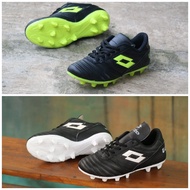 Lotto black and white children's soccer shoes with super strong stitched all around