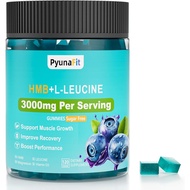 HMB Leucine Supplement Gummies, L-Leucine HMB with Vitamin D3 Magnesium Chewables for Men & Women, A