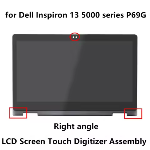 13.3'' LCD Display Panel Touch Glass Digitizer Screen Assembly with Right Angle Bezel For Dell Inspi