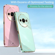 Plating Square Frame Phone Cases For Redmi A3 23129RN51X, 23129RN51H Camera Protection Case