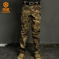 Anken Winter IX9 Fleece-Fleece Tactical Trousers Stretchy Straight Training Pants Men Wear-Resistant