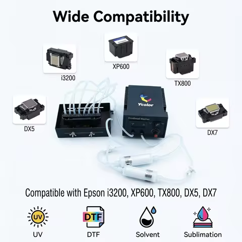 Printhead Cleaner For Epson i3200 XP600 L1800 DX5 DX6 DX7 DTF UV Solvent Ink Bi-Directional Timing 8