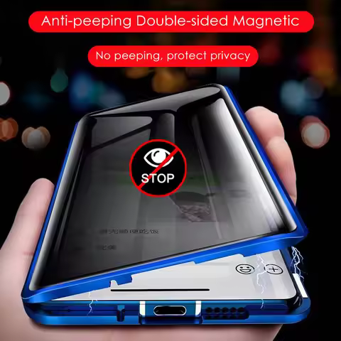 Metal Magnetic Phone Case Anti peeping spy Privacy Tempered Glass For OPPO Find X8 x3 x5 Pro Full le