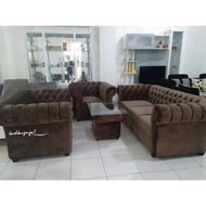 Satu set sofa chesterfield kancing seribu 321 plus meja gratis ongkir bandung