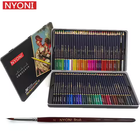 NYONI 36/48/72Colors Watercolor Pencils Set Drawing Pencils Crayons Lapices De Colores Colored Penci