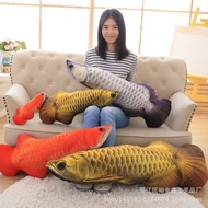 Creative Golden Arowana Home Pillow Festive Red Dragon Fortune Rolling Plush Toy Doll Pillow Sleepin