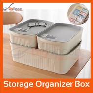 BIGSPOON Stackable Storage Box Cupboard Organizer with Cover for Clothes Storage Office and Socks Or