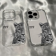 777 Leopard Pattern Transparent TPU Phone Case for IPhone 17 Pro Max 16 15 14 13 12 11 8 7 Plus 16E 