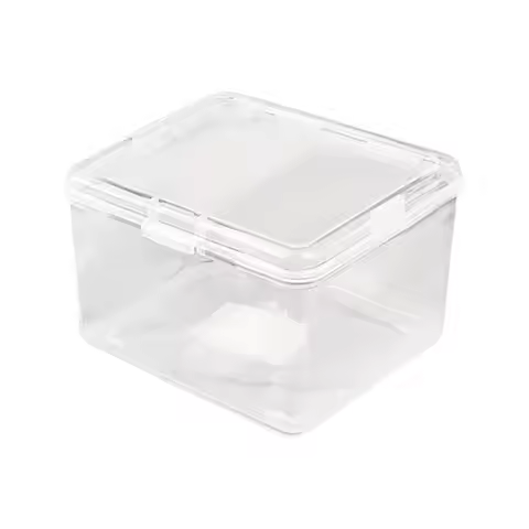 with Lid Storage Box Rectangular Shape Jewelry Container Storage Case Desktop Decor Plastic Small Th