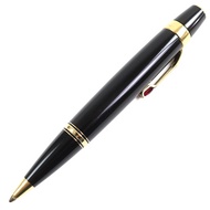 MONTBLANC Boheme Rouge 經典旋式原子筆，筆身飾有錒刻寶石和白色星形圖案的標誌性MONTBLANC標誌，筆身採用黑色和金色RED配色。德國製造。經測試。