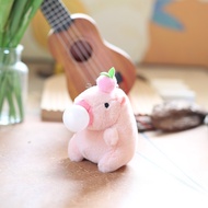 Móc khóa đồ chơi Capybara vẫy đuôi thổi bóng 2 màu hồng nâu - h2t toys