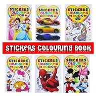Kids Children A5 Cartoon Stickers Colouring Book Drawing Book Buku Peletak Kanak Kartun Buku Mewarna