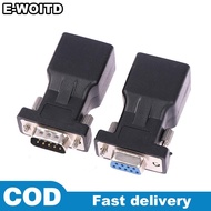 E-WOITD 1Pc DB9 RS232 Male Female To RJ45 Female Adapter COM Port to LAN Ethernet Port Converter