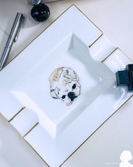 客製 手繪竉物肖像  煙灰缸