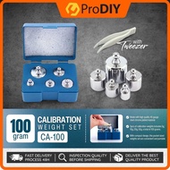 100g Precision Calibration Weight Set 5pcs Steel Chrome Grams Accurate for Weight Scale Reset 5g / 1