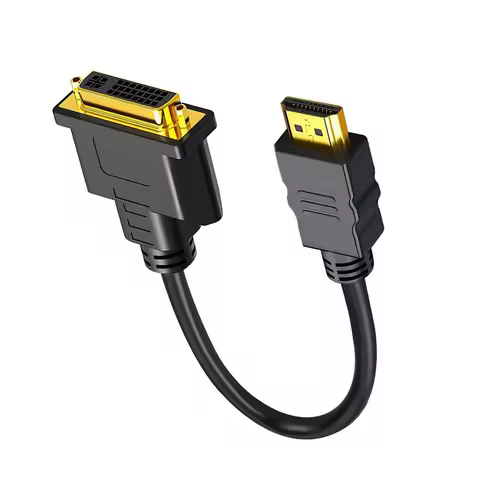 0.3m 1ft HDMI‑Compatible Male to DVI 24+5 Female Cable, Bi‑directional 1080P 60Hz Full HD Converter 
