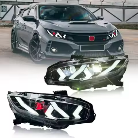 New LB Style Headlamp for Honda Civic 2016-2021 Sedan Hatchback Si Type R Touring Sport EX EX-L LX F